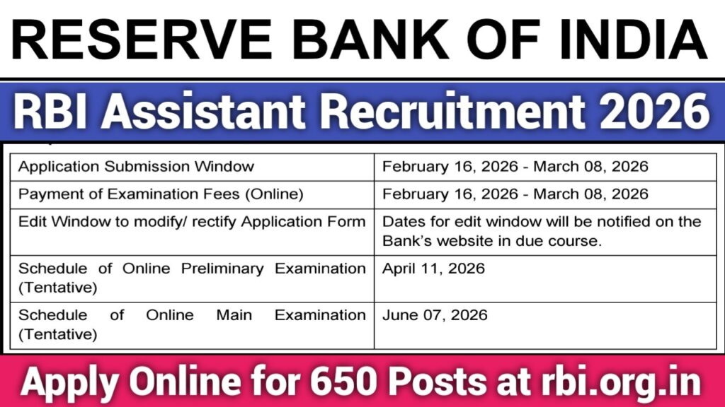 RBI Assistant Recruitment 2026